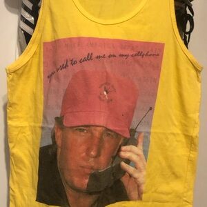 Rare 2016 Trump Campaign You Used To Call Me On The Cell Phone Yellow Tank Top